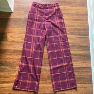 Forever 21 wide leg plaid trousers - perfect fall colors!